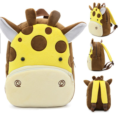 Plush gray and navy blue elephant backpack for toddlers, featuring a front zipper pocket, brown ears, and adjustable straps. - Image 5