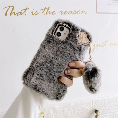 Funda Acolchada para Teléfono con Anillo de Lente y Dije de Amor - Image 7