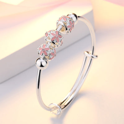 Pulsera Giratoria de Cobre con Cisne y Cuentas Plateadas - Image 8