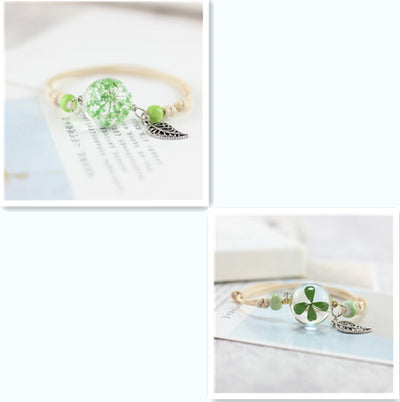 Pulsera Esfera de Cristal con Flores Secas - Diente de León y Estrellas - Image 27
