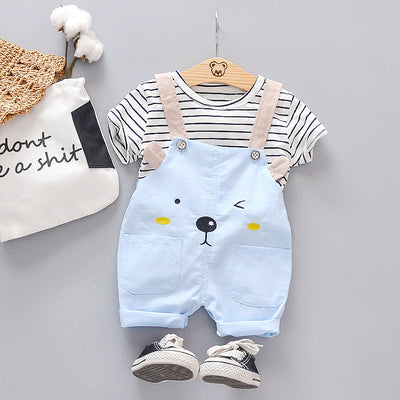 Conjunto Infantil Dos Piezas con Babero - Playera Cuello Redondo Manga Corta - Image 61