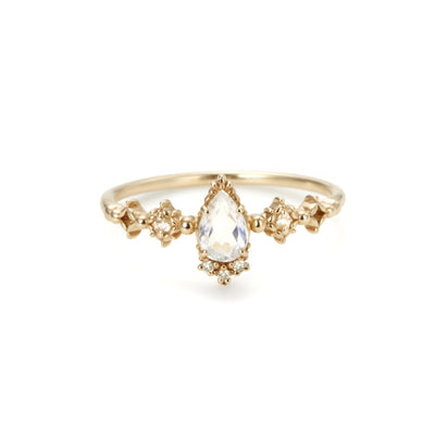 Anillo de Piedra de Luna Azul Natural con Baño de Oro y Plata - Image 3