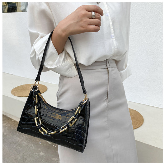 Bolso de Hombro con Textura de Piedra y Cadena para Mujer - Image 6