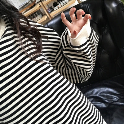 Camisa Oversized a Rayas de Manga Larga Suelta - Image 18