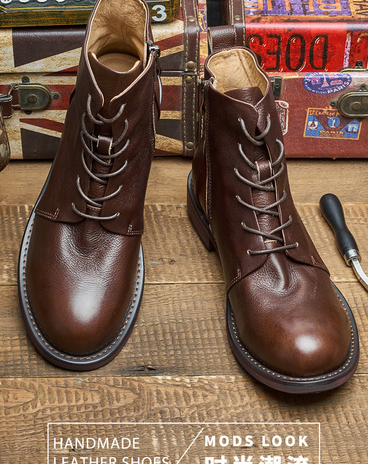 Botas Martin de Cuero Genuino Vintage Hechas a Mano - Image 8