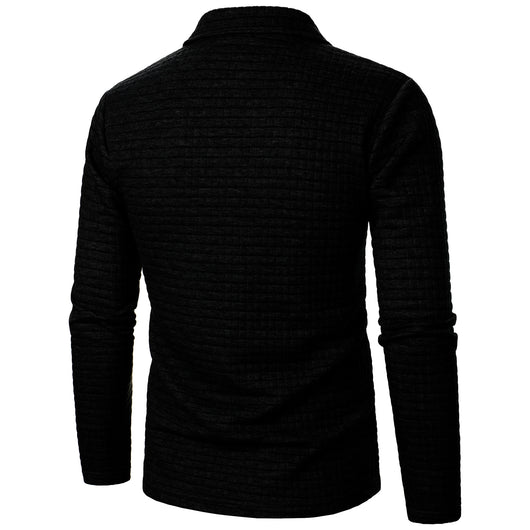 Cardigan Tipo Waffle con Solapa para Hombre - Casual y Versátil - Image 15