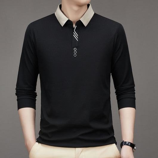 Polo Ejecutivo Otoño Hombre - Camisa Básica Cuello Solapa Color Sólido - Image 6