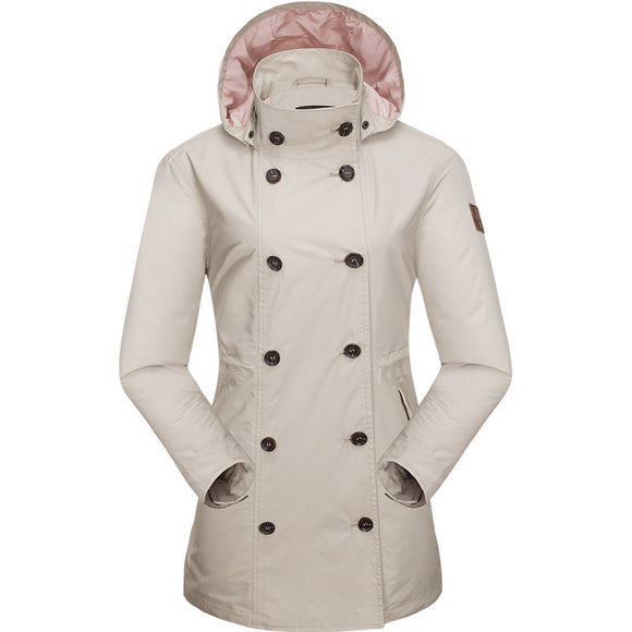 Chaqueta Cortavientos Impermeable de Largo Medio para Uso Diario