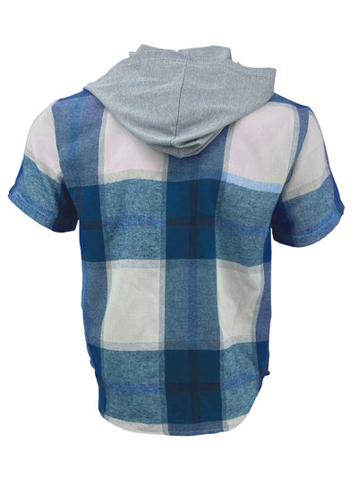 Camisa Casual Ejecutiva de Cuadros con Capucha - Manga Corta para Hombre - Image 13