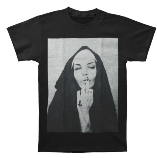 Camiseta Estampada Cuello Redondo Ajustada Manga Corta