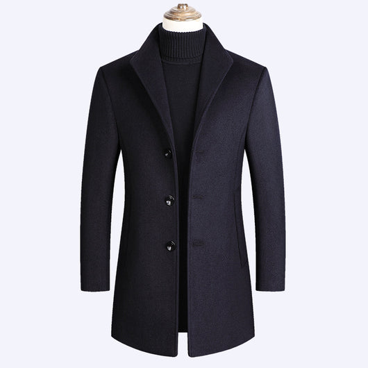 Abrigo de Lana para Hombre Cuello Alto Clásico - Image 6