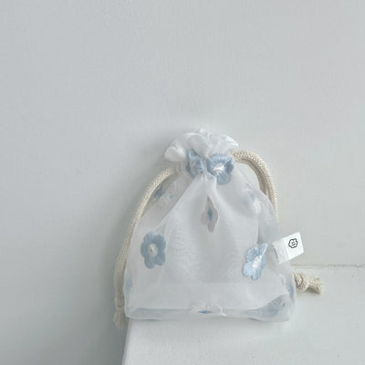 Bolsa de Almacenamiento Pequeña con Bordado Floral y Cordón Ajustable - Image 8