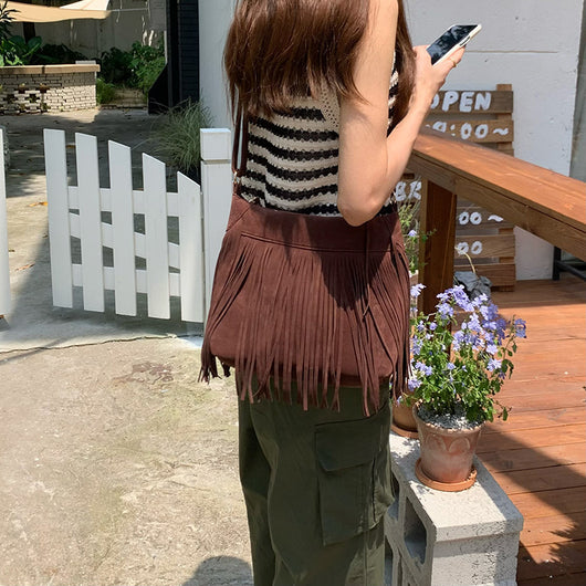Bolsa Crossbody Retro con Borlas - Diseño Versátil y Minimalista - Image 19