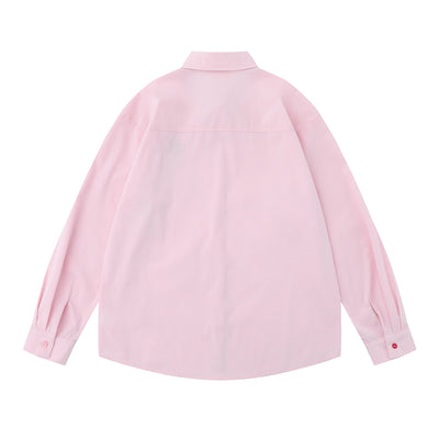 Chaqueta Casual Holgada con Bolsillo Bordado de Manga Larga - Image 9