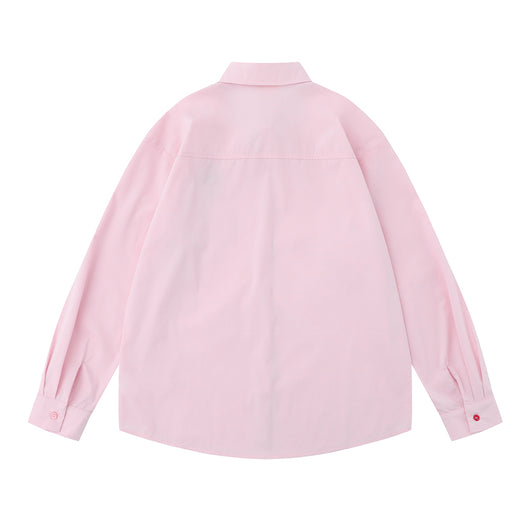 Chaqueta Casual Holgada con Bolsillo Bordado de Manga Larga - Image 9