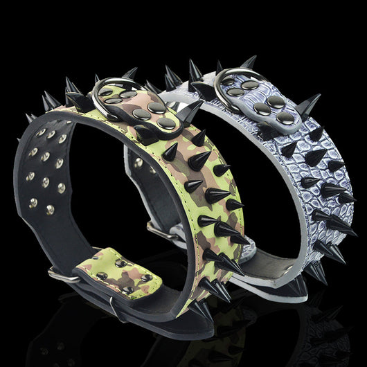 Collar de Cuero para Perro Grande con Púas Negras - Image 19
