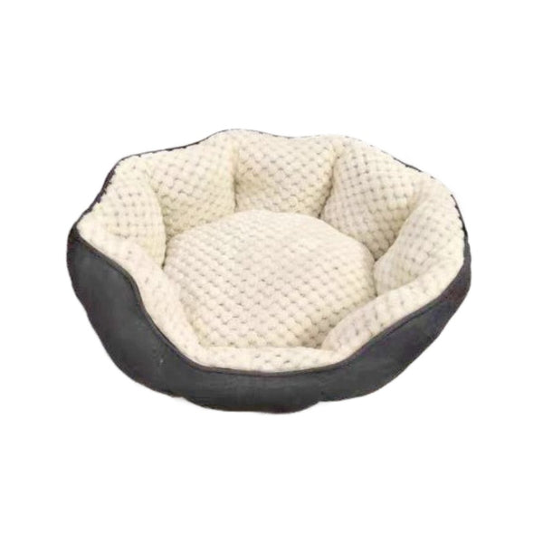 Cama Térmica Acogedora para Gatos - Nido Cálido con Respaldo Gris para Mascotas Pequeñas y Medianas