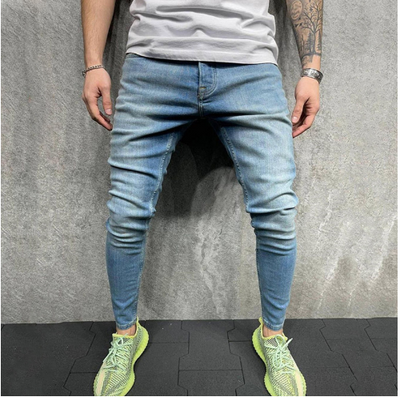 Jeans Slim Fit Azul Claro con Roturas - Image 6