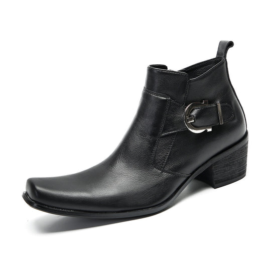 Botas Altas Casuales de Cuero para Hombre - Estilo Retro Trendy - Image 2
