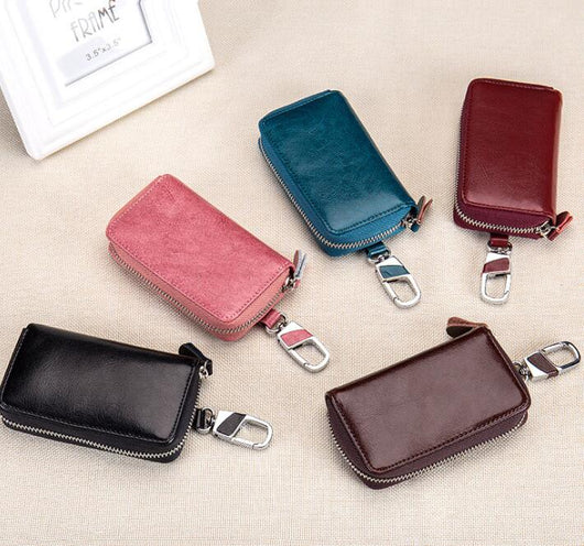 Estuche de Cuero para Llaves con Cierre Multifuncional