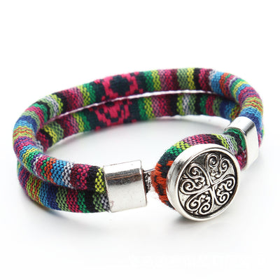 Pulsera de Cuero y Algodón Artesanal - Image 25