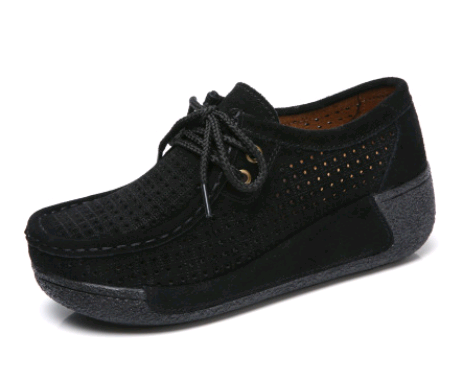 Zapatos Casuales de Cuero con Cordones y Suela Gruesa para Mujer - Image 14
