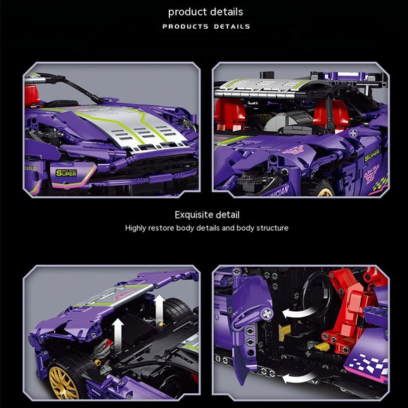 Kit de Construcción Auto Deportivo Mecánico con Bloques de Plástico