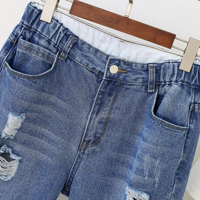 Pantalones Vaqueros Talle Alto Talla Grande con Detalles Rotos - Image 5