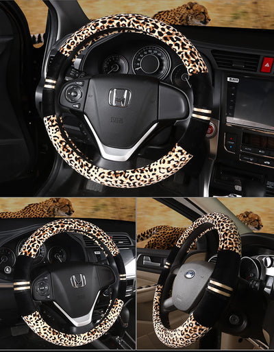Funda Peluche para Volante de Auto Diseño Leopardo - Image 2