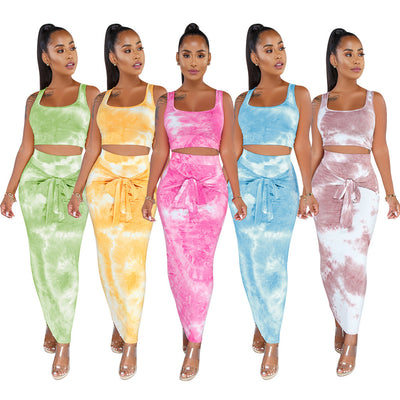 Chaleco Minifalda Tie-Dye Sensual