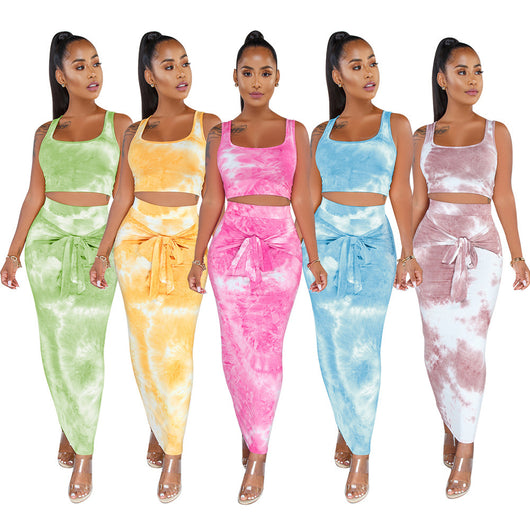 Chaleco Minifalda Tie-Dye Sensual