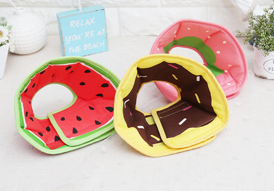 Collar Protector Acolchado con Patrón Frutas Donut para Perros - Recuperación Quirúrgica Ajustable - Image 4