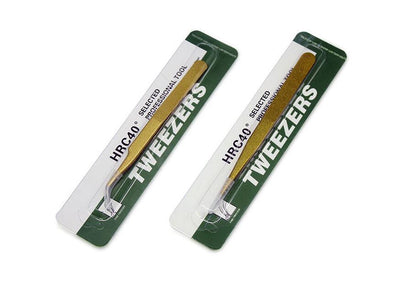 Pinzas Curvas Profesionales para Extensiones de Pestañas - Acero Inoxidable Dorado - Image 4