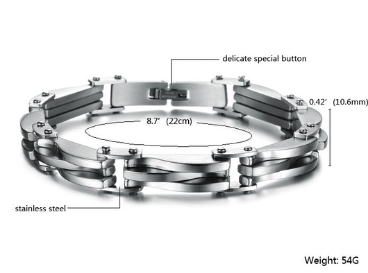 Pulsera de Acero Titanio para Hombre con Textura de Diamante - Image 4