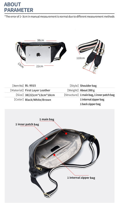 Bolso Mensajero de Cuero Genuino para Mujer - Gran Capacidad, Estilo Casual - Image 15