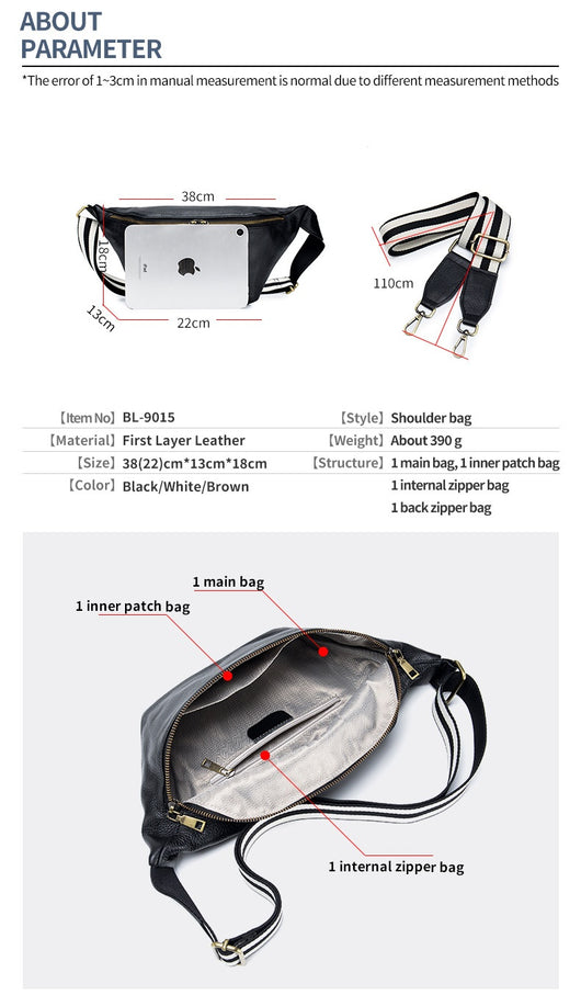 Bolso Mensajero de Cuero Genuino para Mujer - Gran Capacidad, Estilo Casual - Image 15