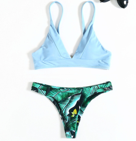 Bikini Reversible con Estampado de Hojas Doble Cara - Image 9