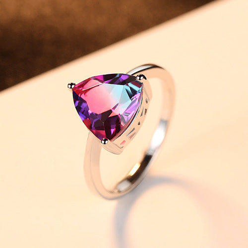 Anillo de Plata 925 con Piedra Arcoíris - Joya Elegante