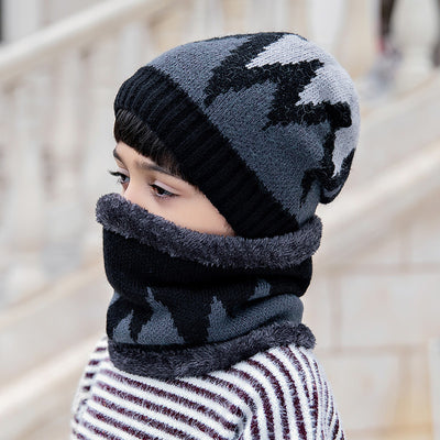 Conjunto de Gorro y Babero Tejido para Niños - Diseño Coreano Letras Abrigado Invierno - Image 17