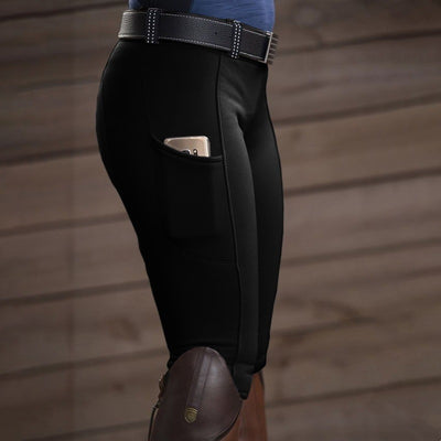 Leggings Deportivos de Color Sólido para Senderismo, Equitación y Actividades al Aire Libre - Image 9