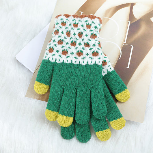 Guantes Tejidos de Invierno con Contraste de Colores y Forro Polar para Mujer - Image 13