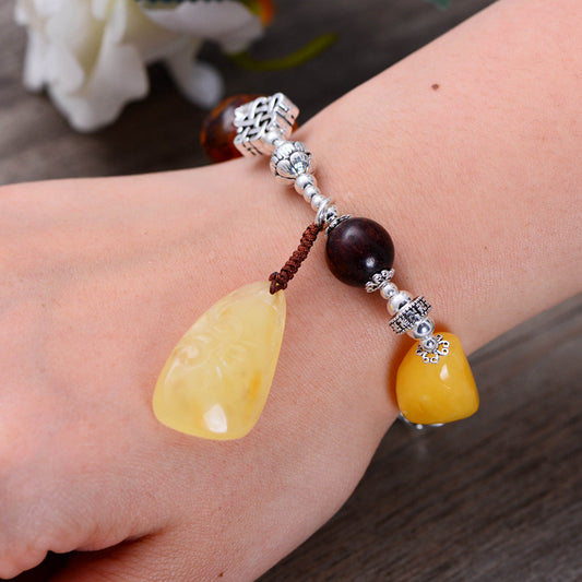 Pulsera de Plata 925 con Ámbar Vintage Artesanal para Mujer - Image 2