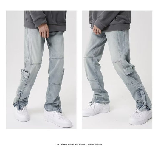 Jeans Vintage de Tiro Alto y Pierna Recta con Cierre Dividido - Image 7