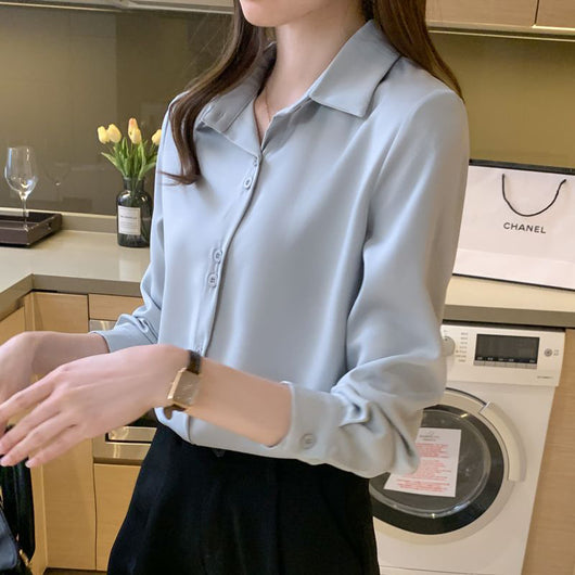 Blusa de Gasa Elegante para Mujer - Diseño Sofisticado que Estiliza - Image 13