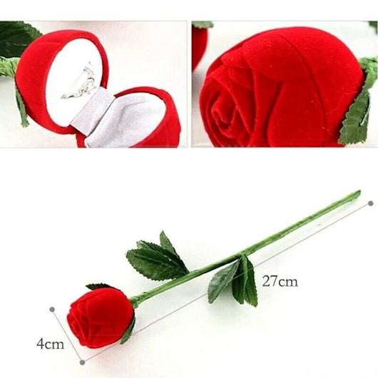 Anillo Rosa Roja Romántico en Caja de Regalo para Aniversario, Boda y Propuesta - Image 7