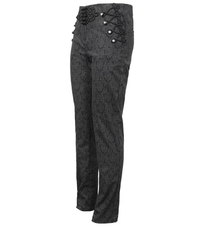 Pantalones Góticos Étnicos con Bordado de Nudo Chino para Hombre - Image 4