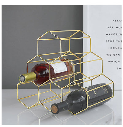 Botellero Geométrico de Metal - Diseño Minimalista para Vino - Image 3