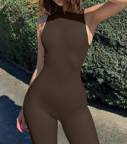 Jumpsuit Deportivo Yoga Ajustado sin Mangas Estilo Europeo - Image 13