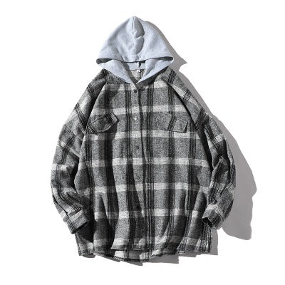 Chaqueta Hoodie a Cuadros para Parejas - Image 7