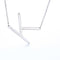 Fabulous Rose Dorado Plated Stainless Steel Initial Letter Pendant Necklace Plateado K